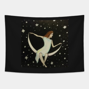 Girl on the Moon Tapestry