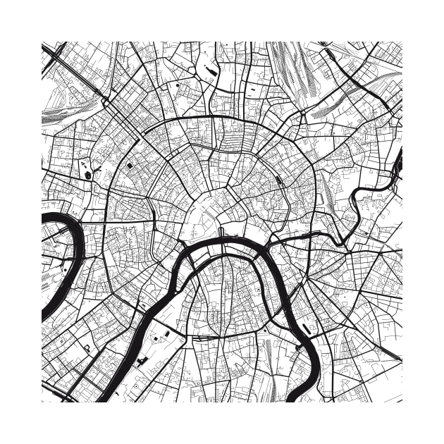 Moscow Map City Map Poster Black and White, USA Gift Printable, Modern Map Decor for Office Home Living Room, Map Art, Map Gifts by 44spaces