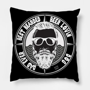 Best Bearded Beer Lovin' Dog Dad Ever Father's Day, Dog Dad, Gifts For Dad, Bearded Dad, Beer Loving Dad Pillow