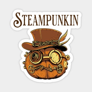 Funny Steampunkin (Steampunk and Pumpkin) design Magnet