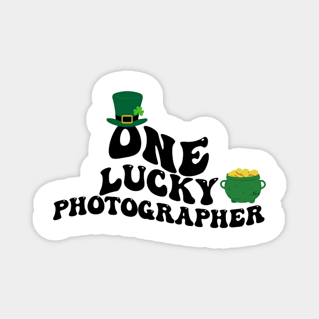 One Lucky Photographer , St Patrick's Day Magnet by Justin green