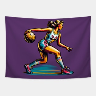 Female basketball player Tapestry