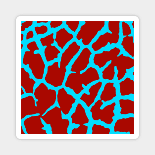 Giraffe Print Red Cyan Magnet