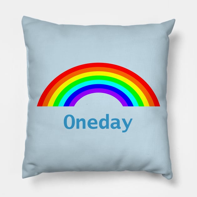 One Day Rainbow Pillow by ellenhenryart