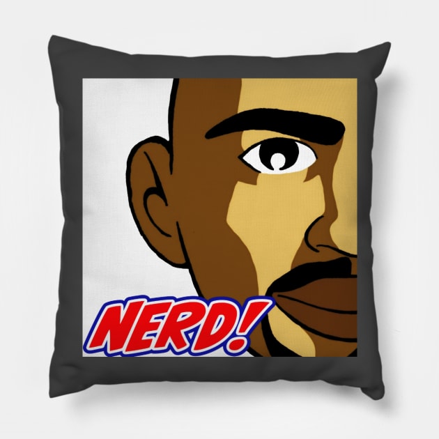 nerd face logo 2 Pillow by Ed Johnson Presents NERD! Merch
