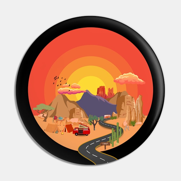 Rocky Sunset Pin by greensweetleaves