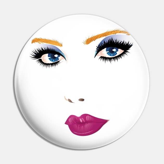 Beauty woman face Pin by AnnArtshock