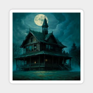 Spooky Abandoned Haunted House Magnet