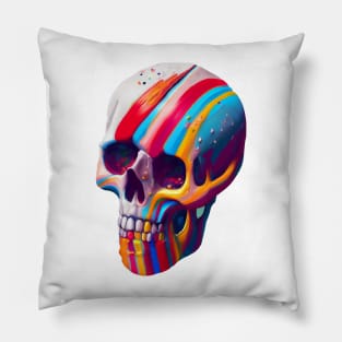 Cool Ice Cream Skull T-Shirt Pillow