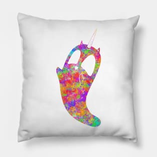 splatter unicorn cat ghost Pillow