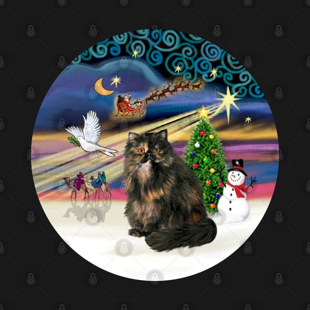 "Christmas Magic" with a Tortie Persian Cat by Dogs Galore and More