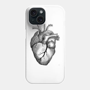 Black and white human heart Phone Case