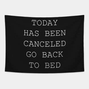 today has been canceled go back to bed Tapestry