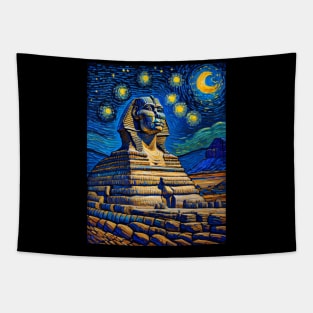 The Sphinx of Giza in Starry Night Tapestry