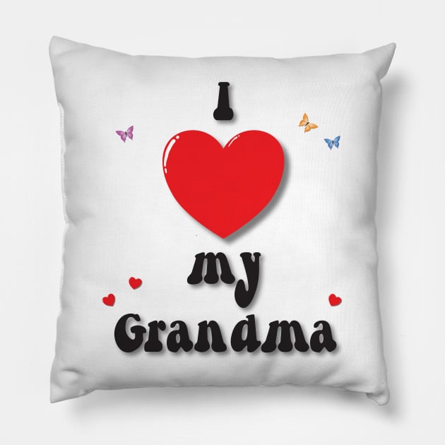 I love my grandma doodle hand drawn design Pillow by The Creative Clownfish