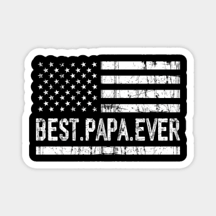 Father's Day Best Papa Ever with US American Flag Magnet