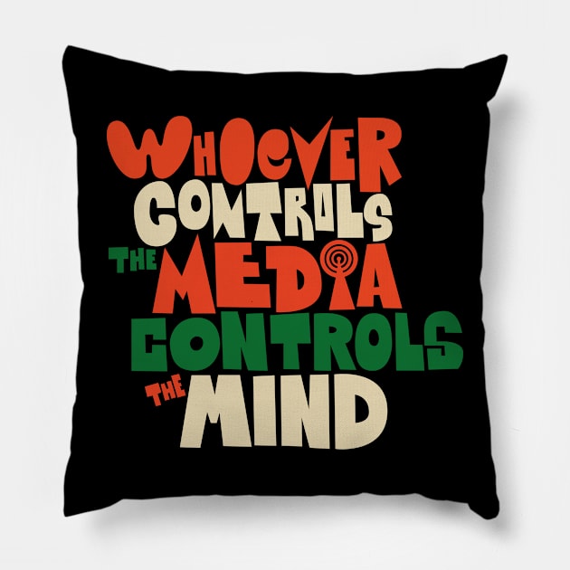 Empowering Free Thinkers - Unveil Truth with my Media Critique T-Shirt! Pillow by Boogosh