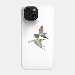 Bee-eater in Flight Illustration Phone Case