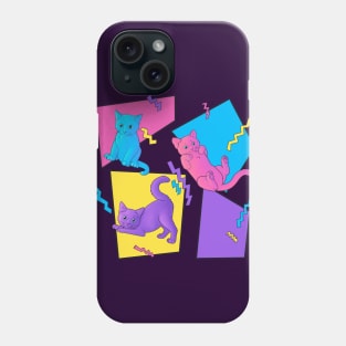 Colorful cats and zig zags Phone Case