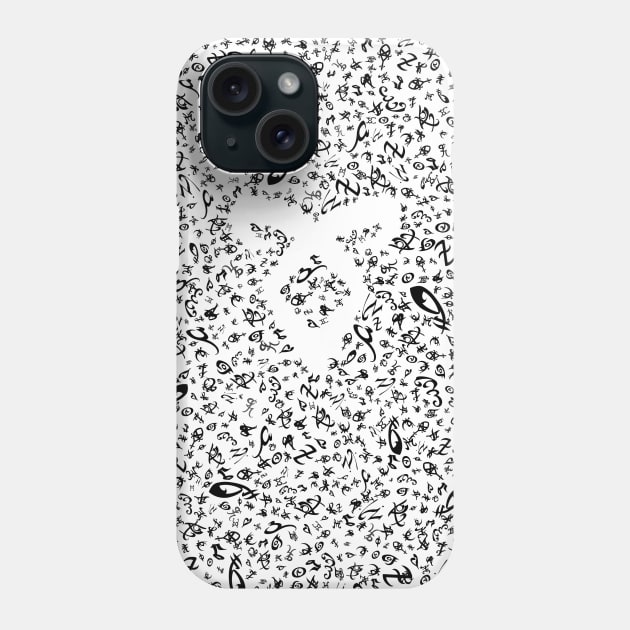 Shadowhunters rune / The mortal instruments - pattern / texture with vanishing angelic power rune (black) - Clary, Alec, Jace, Izzy, Magnus Phone Case by Vane22april