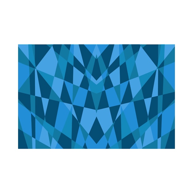 Triangles Geometric Mosaic Pattern Blue by oknoki