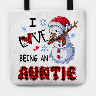 Chirstmas Snowman I Love Being An Auntie Tote