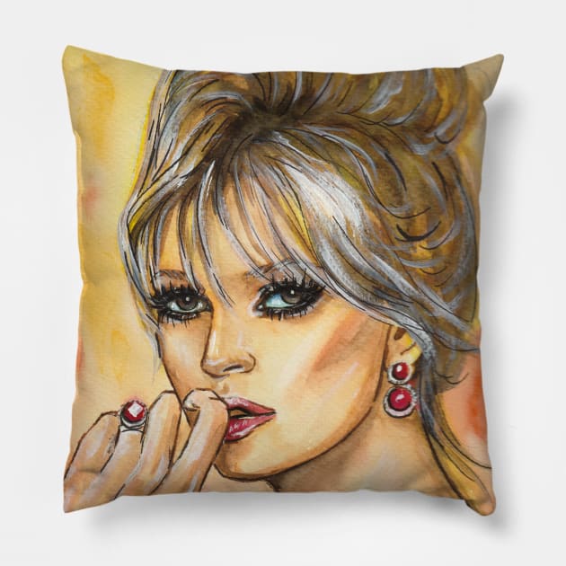 Kate Moss Pillow by Svetlana Pelin