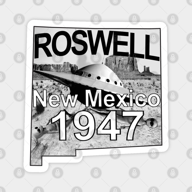 Roswell New Mexico 1947 UFO Aliens Magnet by blueversion