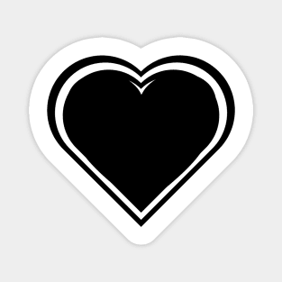 Black White Heart Magnet