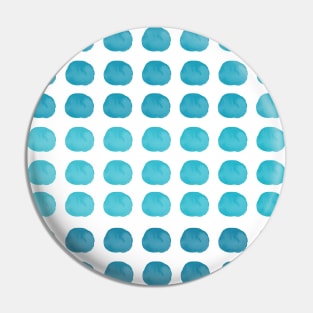 Teal Watercolor Cute Happy Polka Dots Art Pin