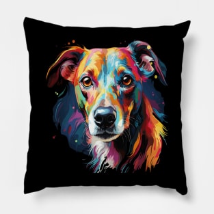 Whippet Rainbow Pillow