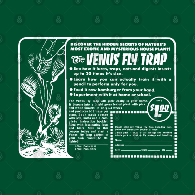 Venus Flytrap (with white print) T-Shirt by MarbitMonster