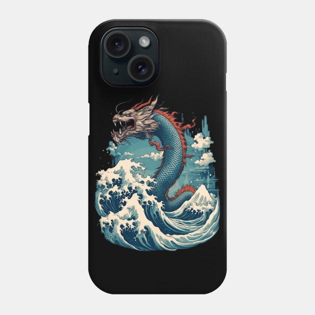 Japanese Epic Sea Dragon Phone Case by PlayfulPrints