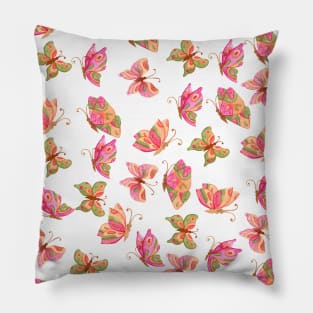 Butterfly Pattern - Light Red Coloured Pillow