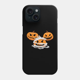 Three Halloween Pumpkins Face Jack o Lantern Orange Tie Dye Phone Case