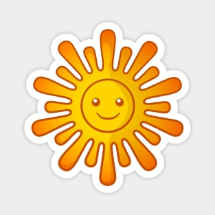 Cute cartoon yellow sun Magnet