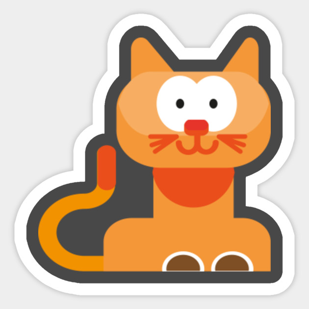 Cat Drawing For Kids Cat For Kids Sticker Teepublic