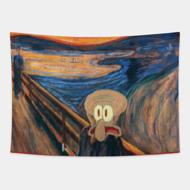 Squidward The Scream Squidward Tapestry Teepublic 7173