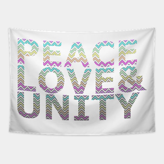 Peace, Love & Unity #001 Tapestry by MindGlowArt