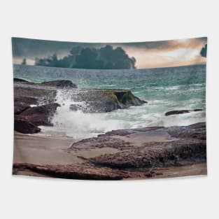 Cloudy Day At Aliso Beach Tapestry