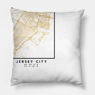 JERSEY CITY NEW JERSEY STREET MAP ART Pillow