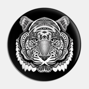 tiger face aztec pattern Pin