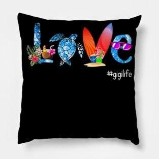 Women Love Gigi Life Grandma Summer Holiday Gift Pillow