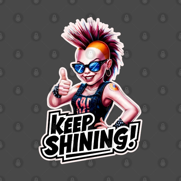 Keep Shining With A Strong Thumb Up And Colorful Mohawk by PopArtyParty