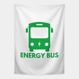 Energy Bus - Green Electric Bus Frontal View Tapestry