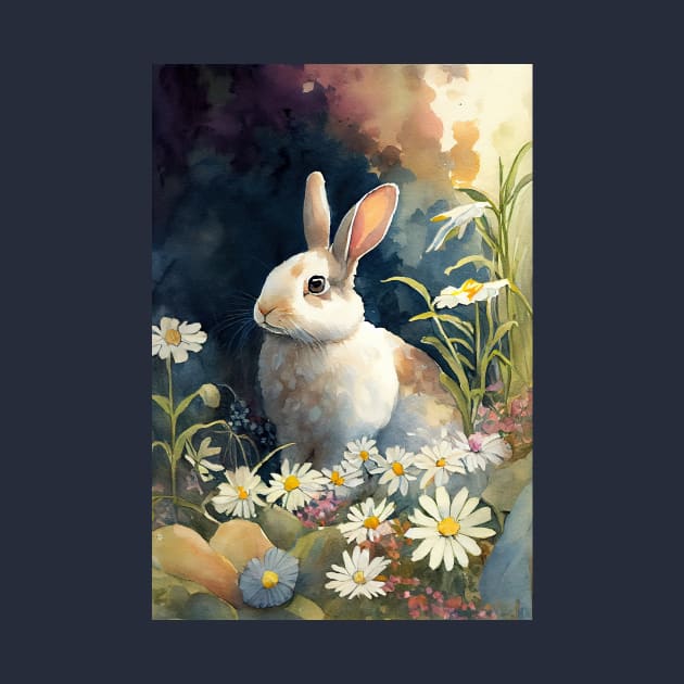 Watercolor Rabbit - Adorable Bunny Art for Animal Lovers by ABART BY ALEXST 