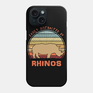 Easily Distracted By Rhinos Phone Case