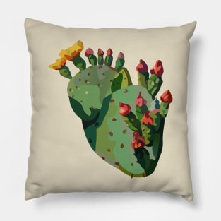 Corazón Nopal - Heart Cactus Pillow