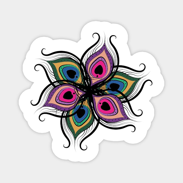 Feather Flower pattern Magnet by lobanegra