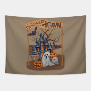 Halloween Town's Haunted Mansion Tapestry